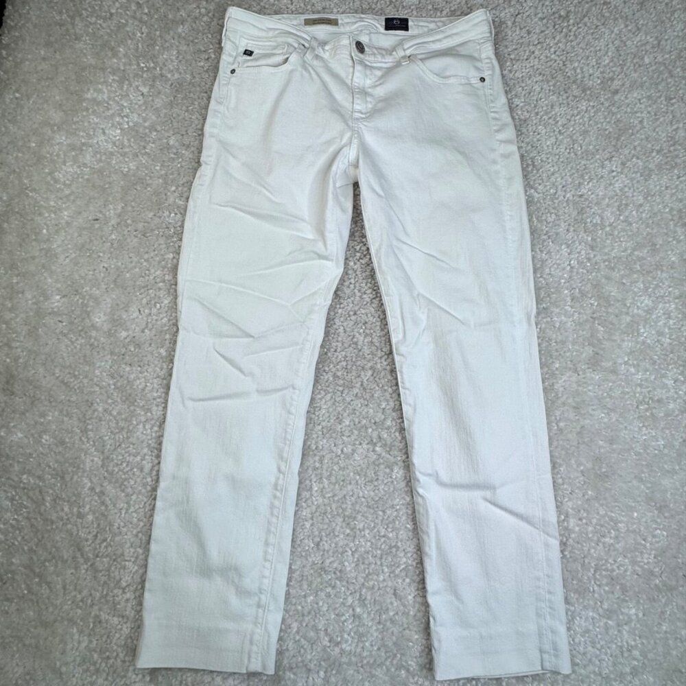 AG Adriano Goldschmied The Stevie Crop Ankle Jean Slim Straight White